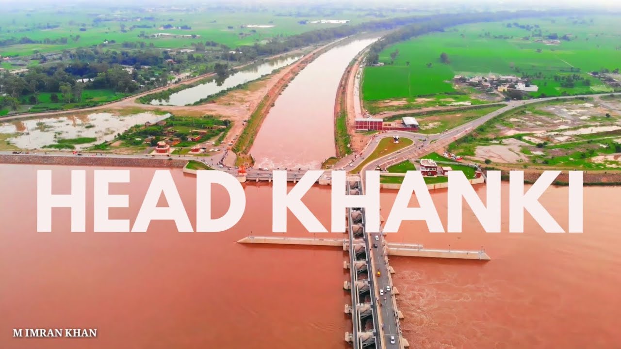 CHENAB RIVER HEAD KHANKI GUJRAT PUNJAB PAKISTAN DRONE 4K VIDEO
