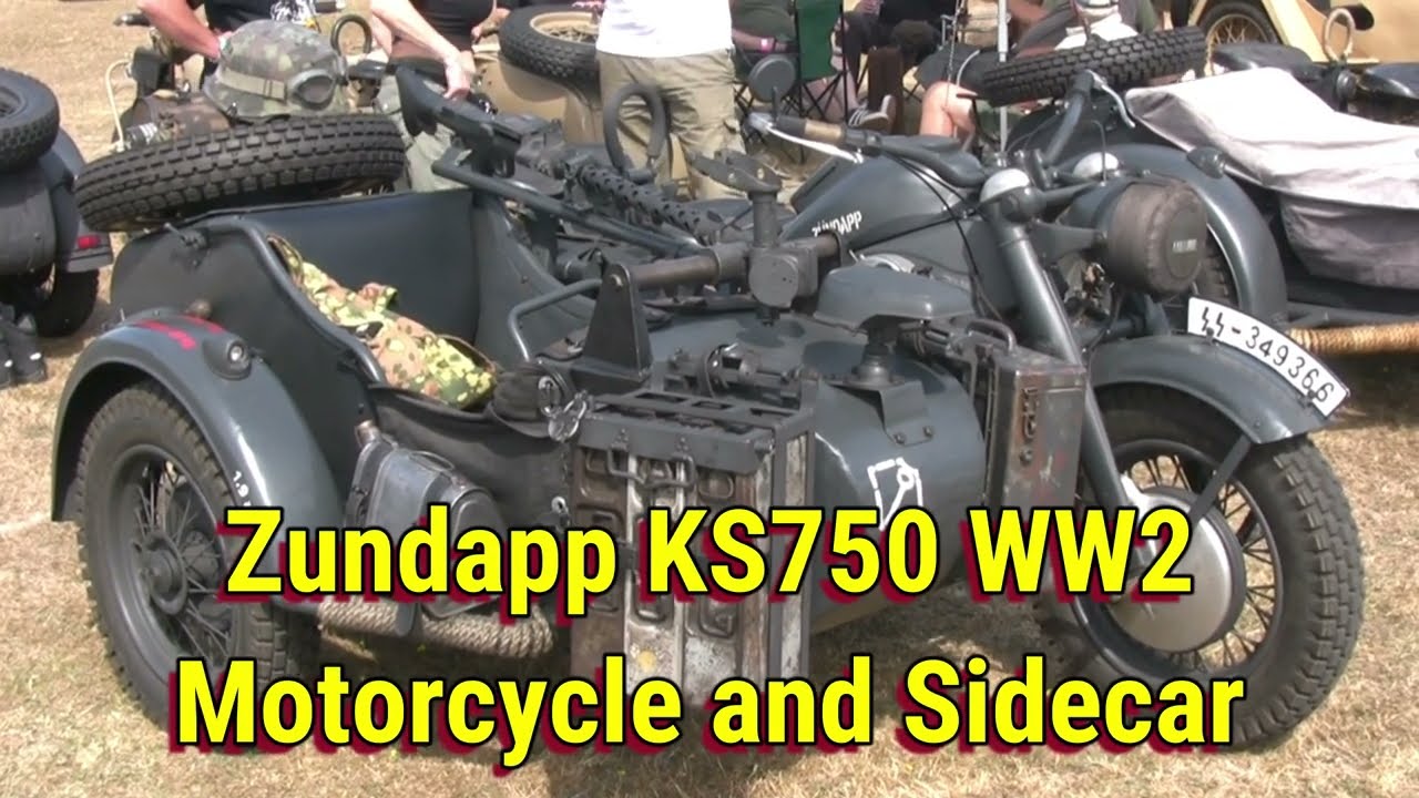 #z&uuml;ndapp KS750, WW2 motorcycle and side car, Motorcycle Megameet, Popham Airfield