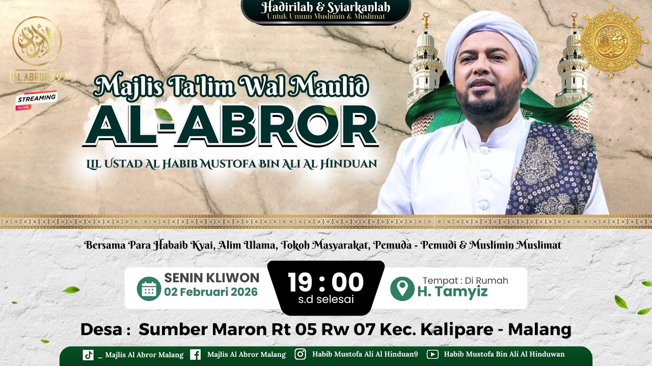 🔴[ LIVE ] MAJLIS TA'LIM WAL MAULID AL ABROR |DESA SUMBER MARON KEC. KALIPARE - MALANG