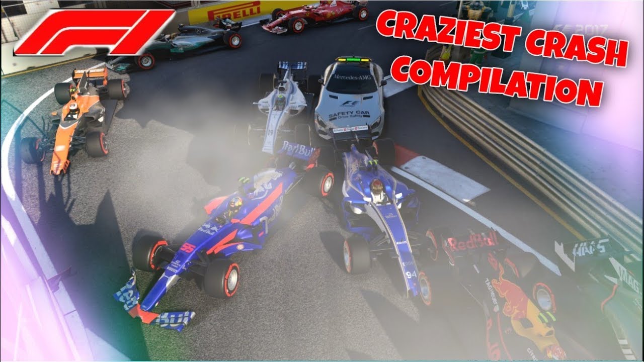 F1 2017 Game: CRAZIEST CRASH COMPILATION