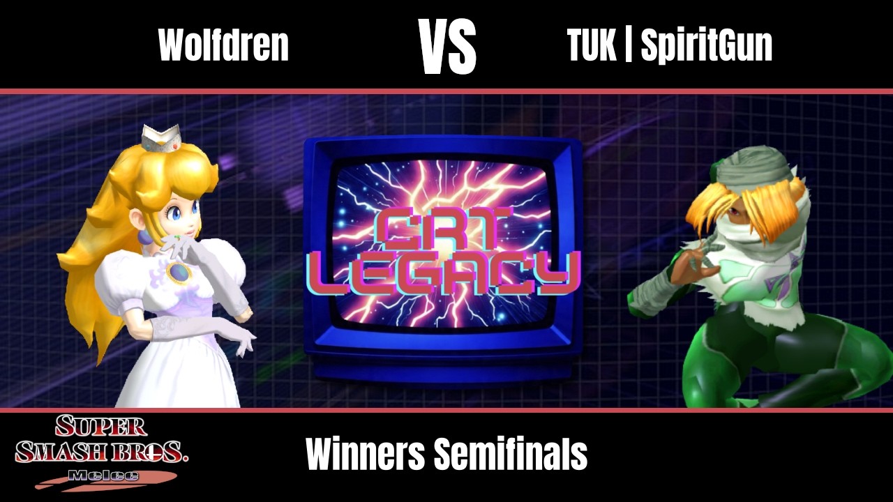 Wolfdren (Peach) vs TUK | SpiritGun (Sheik) - Melee Winners Semifinals - CRT Legacy #22