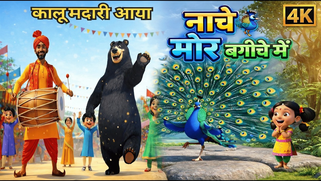 कालू मदारी आया 🐻🥁 & नाचे मोर बगीचे में 🦚🎶&& Other Collections | Nursery Rhyme | MagicToons TV