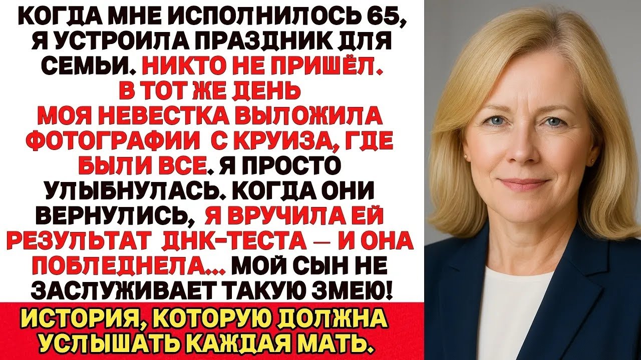 Когда мне исполнилось 65, я устроила праздник для семьи Никто не пришёл В тот же день моя невес