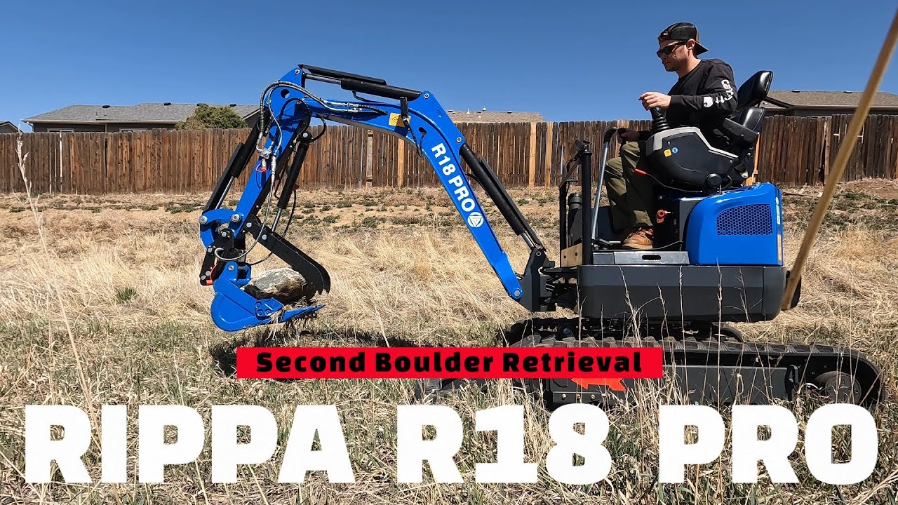 Rippa R18 Diesel Chinese Mini Excavator Retrieves Second Boulder [April 2025]