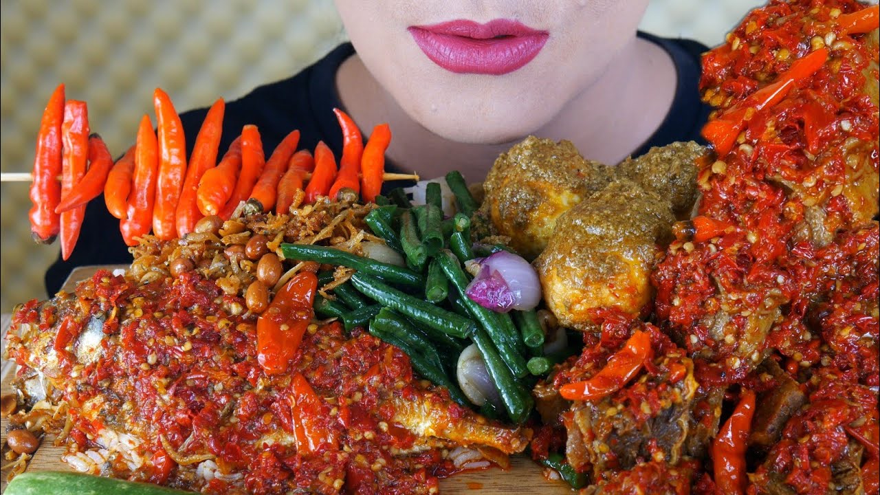 ASMR IGA MERCON, GULAI TELUR, IKAN SAMBEL, TUMIS KACANG PANJANG | ASMR MUKBANG INDONESIA