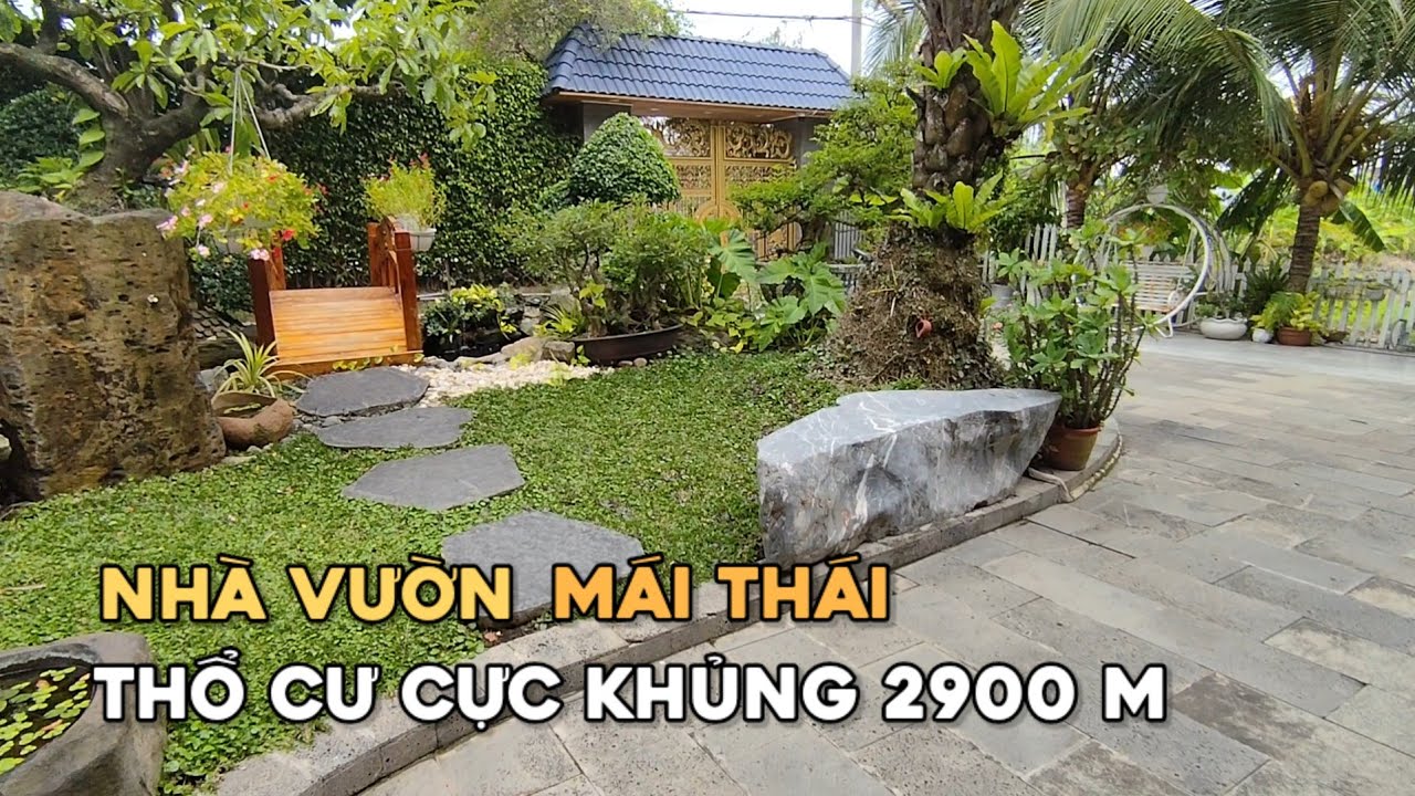 Ms 0453 Nhà vườn mái thái 1 mẫu thổ cư cực khủng 2900 m tặng hết nội thất cây kiểng khủng