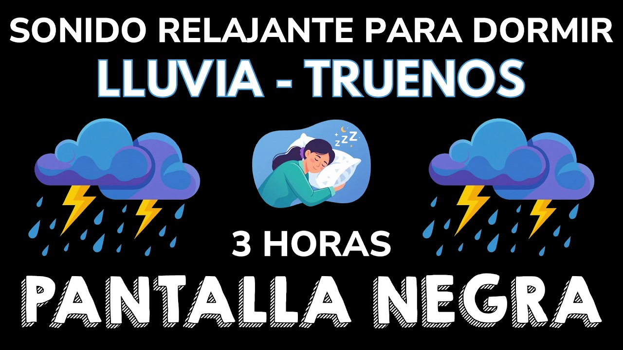 Adiós al Insomnio en 3 Minutos con Lluvia Torrencial y Truenos Enormes en el Techo ☔ Relajación