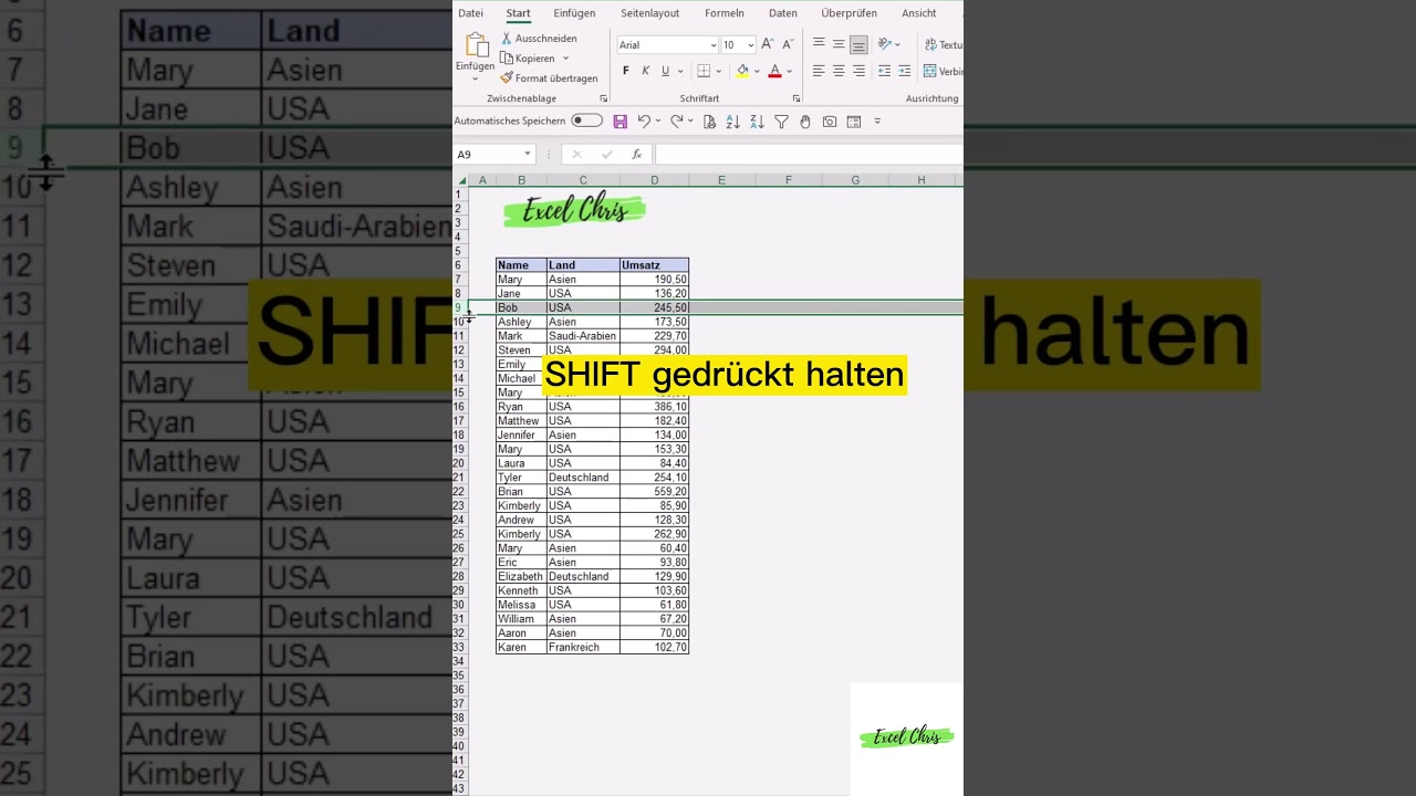 Zeilen einf&uuml;gen #excel