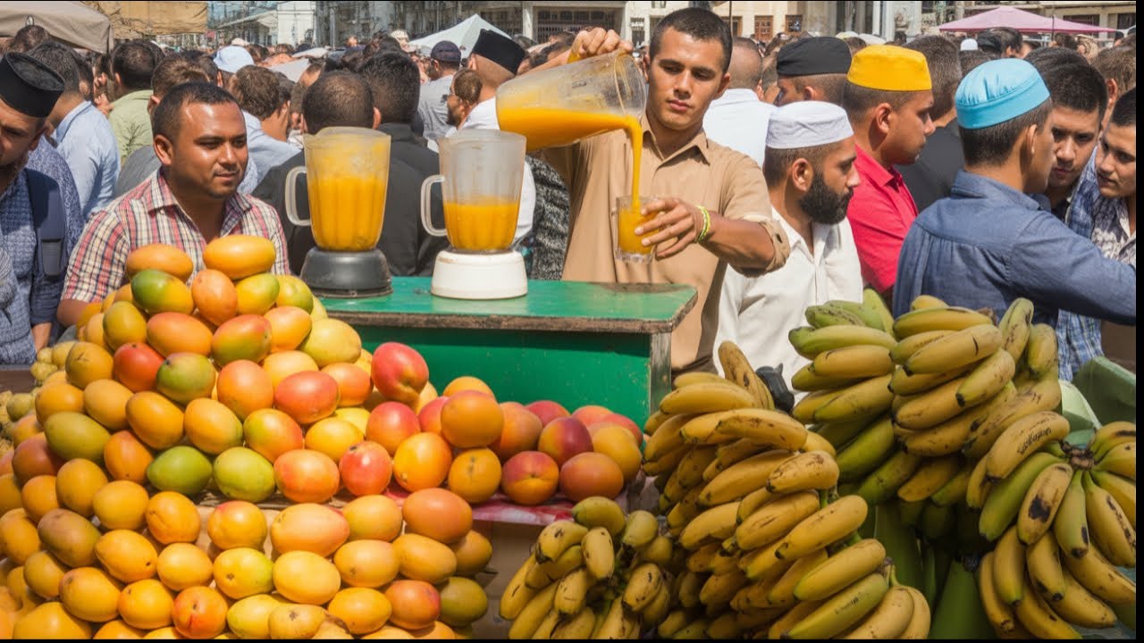50Rs/- HARDWORKING MAN MAKING MANGO JUICE | ROADSIDE DRINK ICE MANGO MILKSHAKE