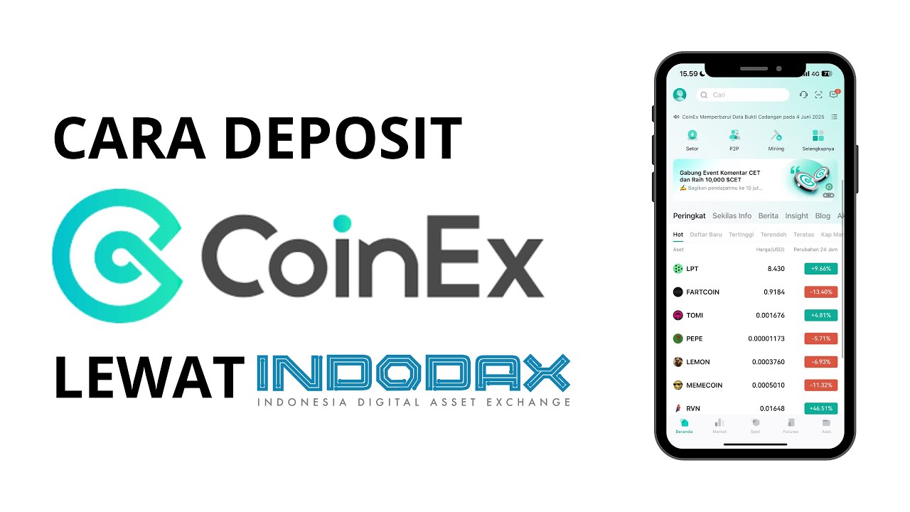 Berhasil ! Cara Deposit Exchanger Crypto Coinex Lewat Indodax