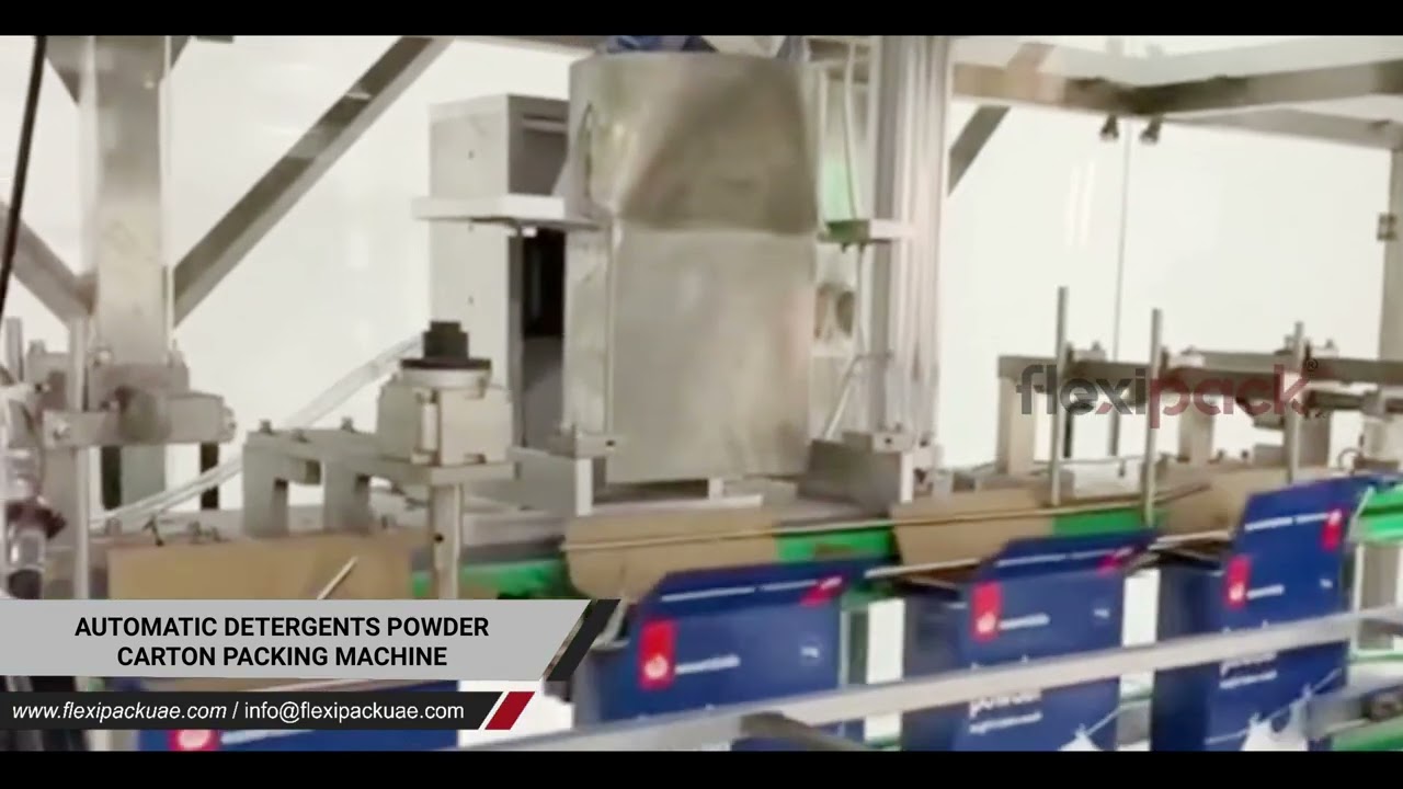 Automatic Detergents Powder Carton Packing Machine - Washing Powder Packing Machine - Flexipack UAE