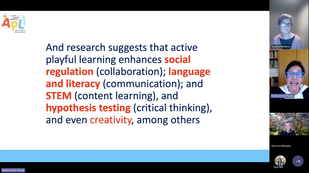 'Active Playful Learning: Where the science of learning meets education'
