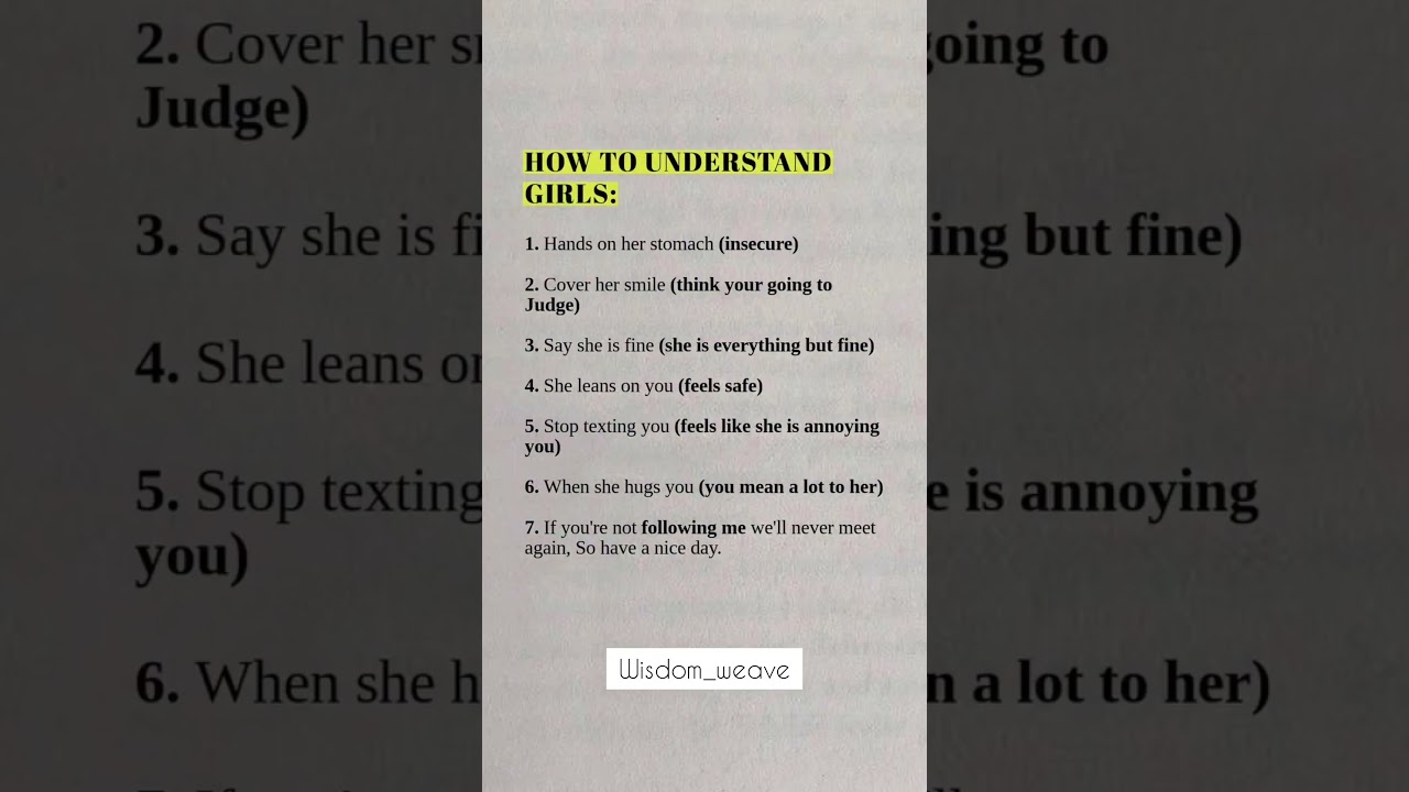 How to Understand Girls 😮 | Psychology Facts About Girls | Wisdom_weave Shorts