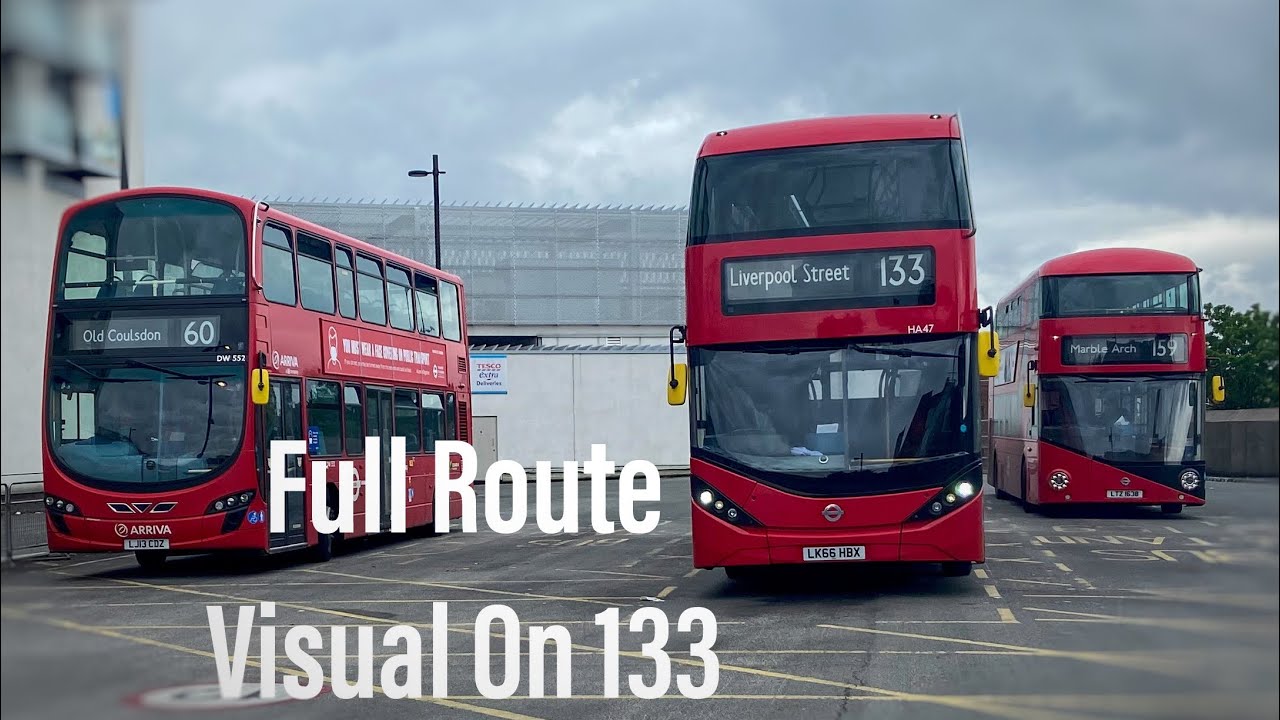 Full Route Visual | Route 133 | HA47 (LK66HBX) | Streatham - Liverpool Street