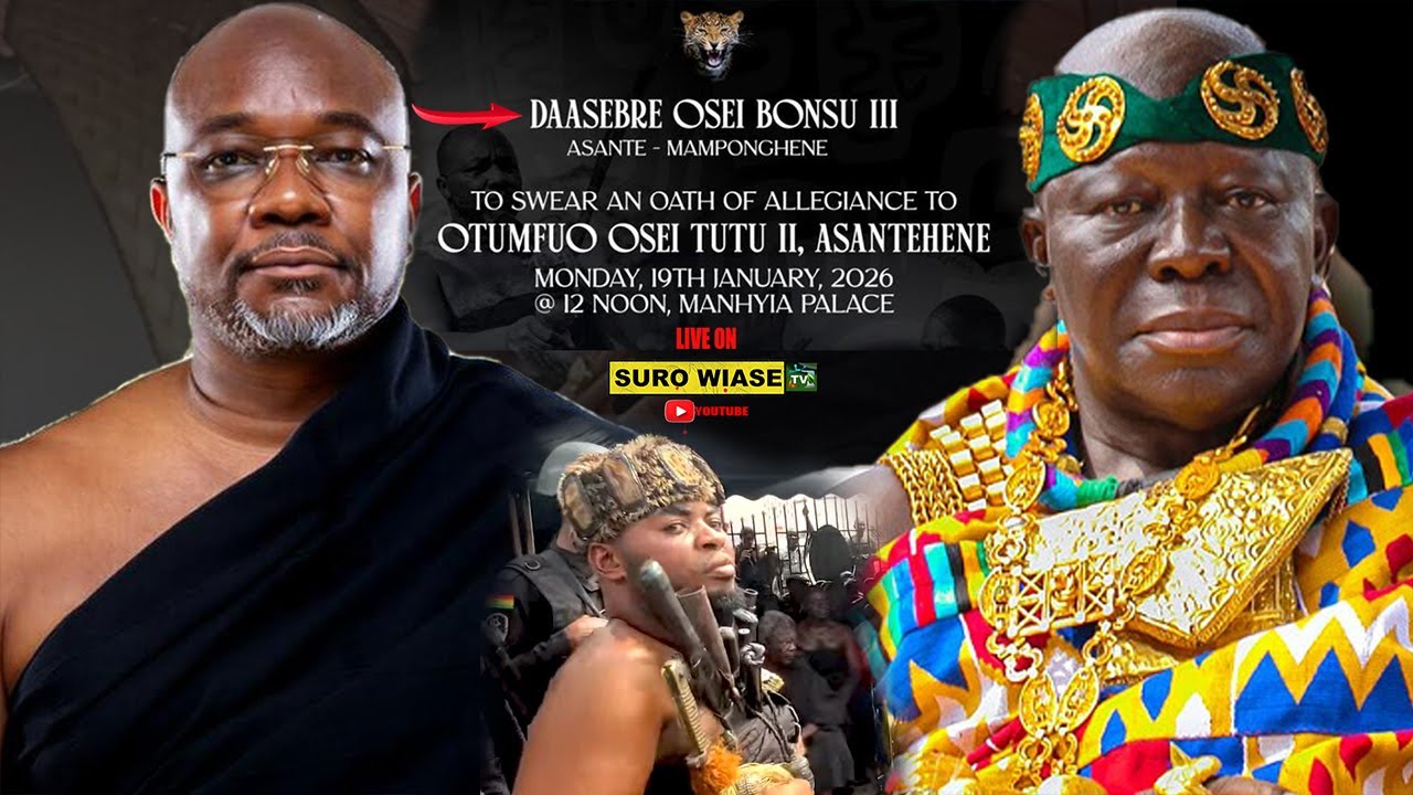 Live Now: Daasebre Osei Bonsu III New Asante Mampong Hene Oath To Otumfuo Osei Tutu II, AsanteHene.