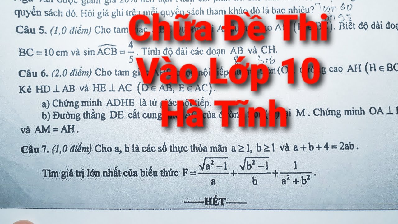 Chữa Đề Thi Vào Lớp 10 THPT Môn TOÁN 2022-2023《Sở GD-ĐT Hà Tĩnh | THẦY THÙY