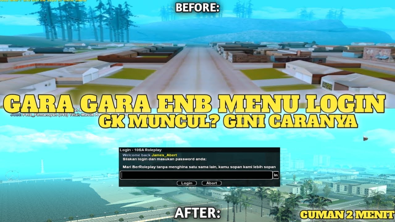 GAMPANG! Cara Mengatasi Menu Login Yang Tidak muncul Karena Enb / Bug | GTA SAMP | GTA ONLINE