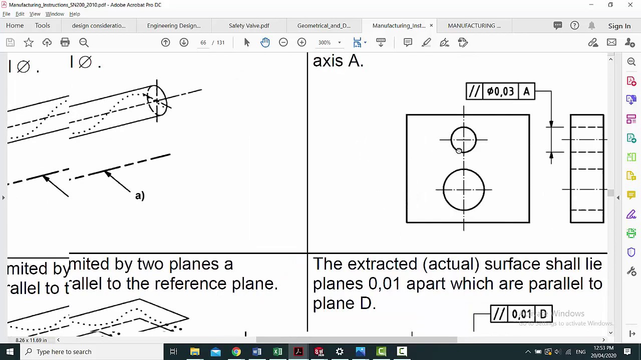 Geometrical tolerance meaning, symbols and drawing in SolidWorks - علامات التفاوت في الشكل الهندسي