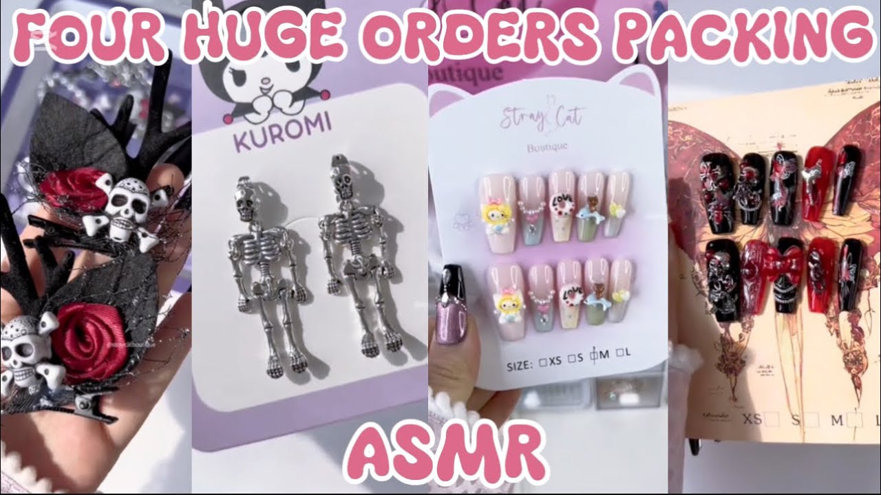 FOUR HUGE ORDERS PACKING 😻✨(ASMR)||SMALL BUSINESS 