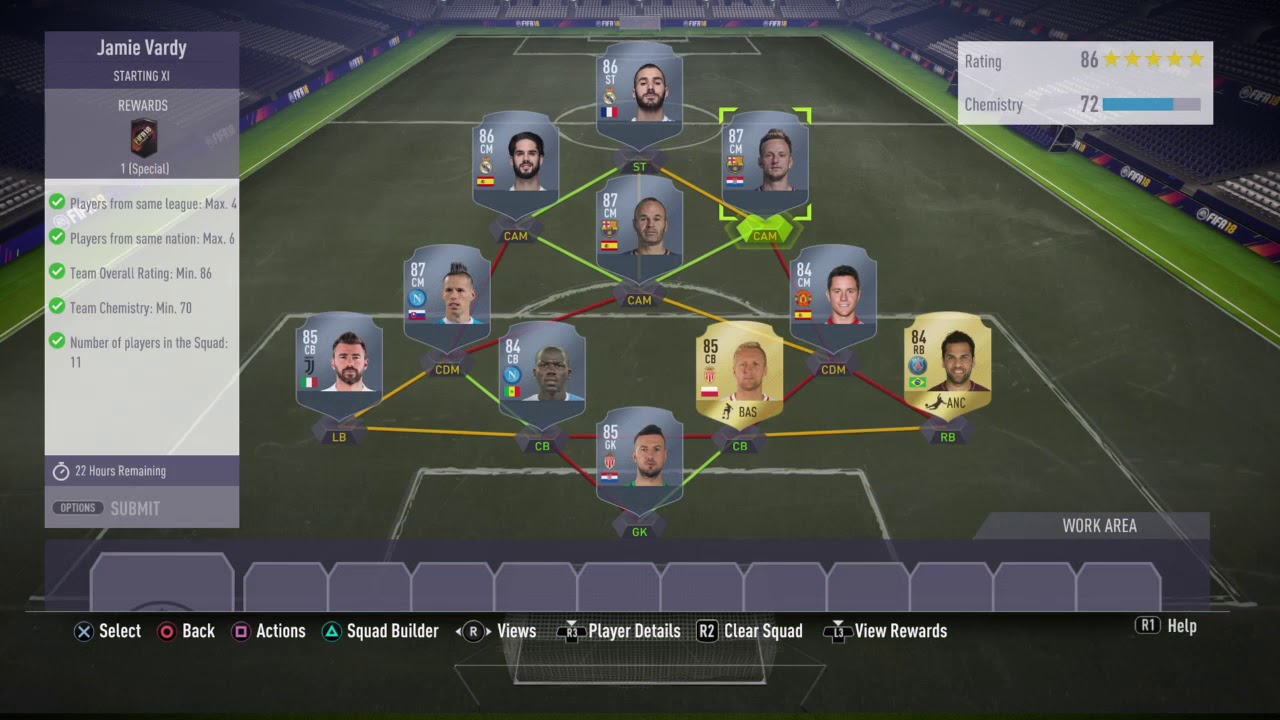FIFA 18 futmas jamie vardy sbc walkthrough