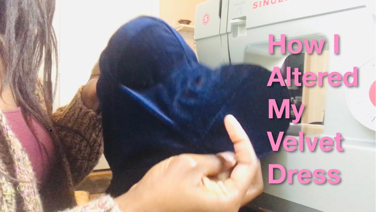 How I Altered  My Velvet Dress for a Party