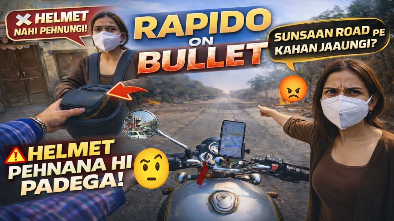 Bullet Rapido Ride 👩Girl Refuses to Wear Helmet 😳 | Things Got Serious! Rahul jha Motovlog #rapido 