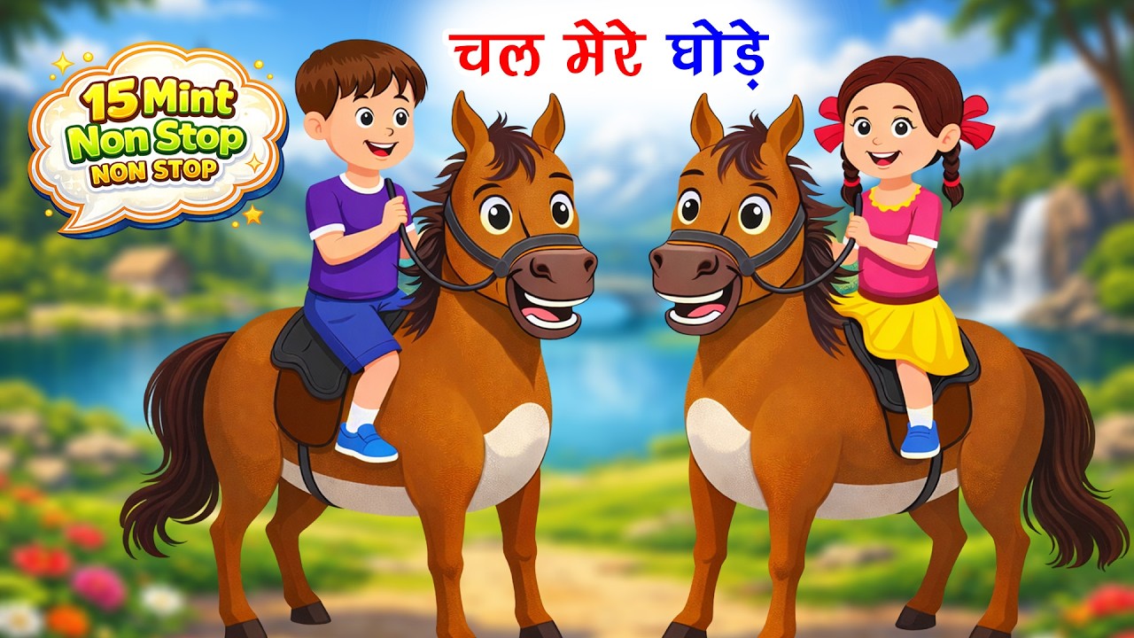 चल मेरे घोड़े | Chal Mere Ghode | Avi Kids TV- Hindi | Hindi Baby Poem | Hindi Balgeet | Hindi Rhymes