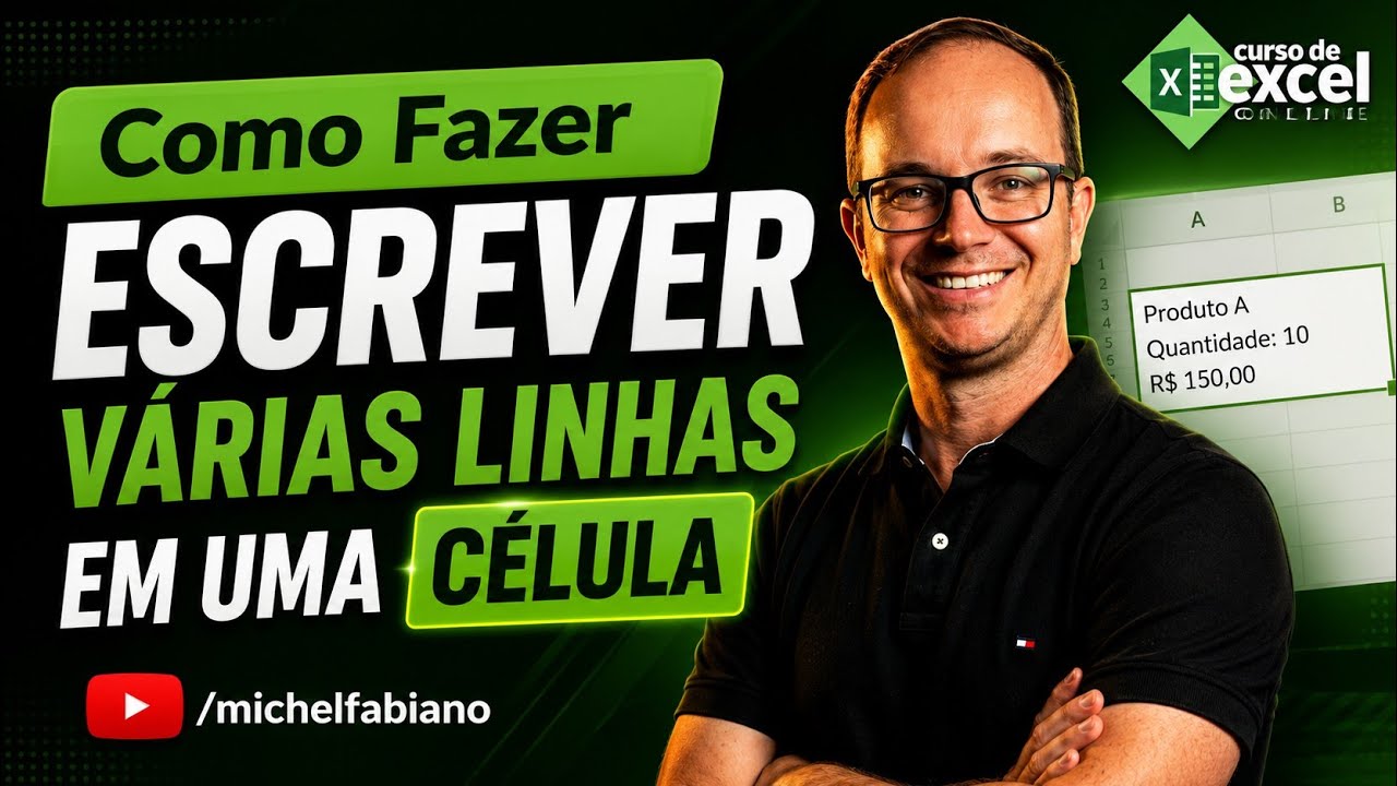 Como escrever várias Linhas em uma única célula no Excel