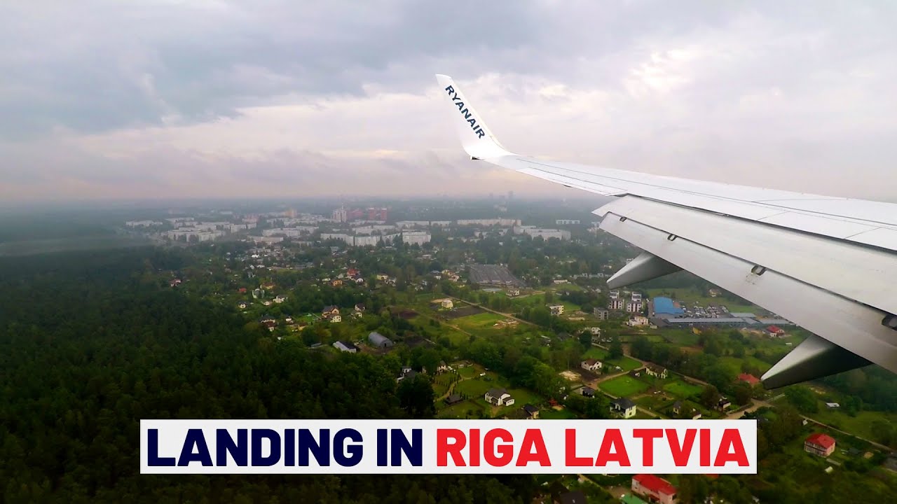 Landing in RIGA LATVIA | Rainy Ryanair Landing in the Baltics