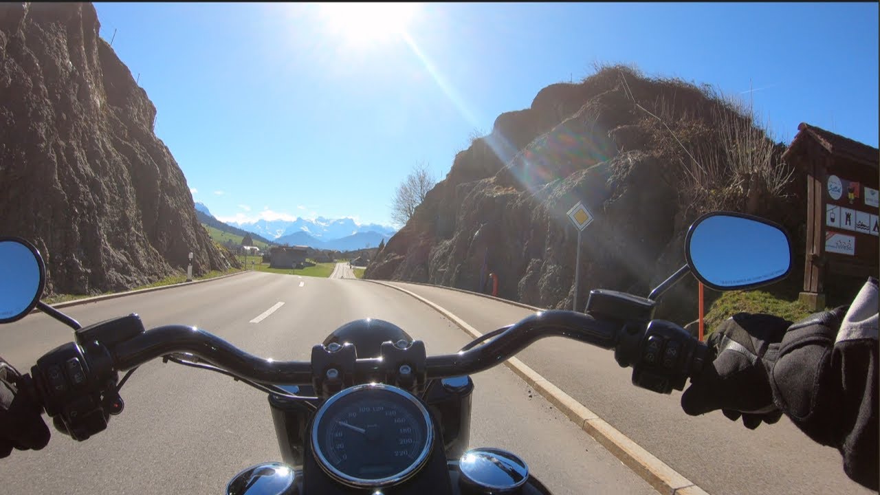 Harley Davidson Fatboy S Rideout to Sattel and Zugersee| Pure Exhaust Sound [4K]