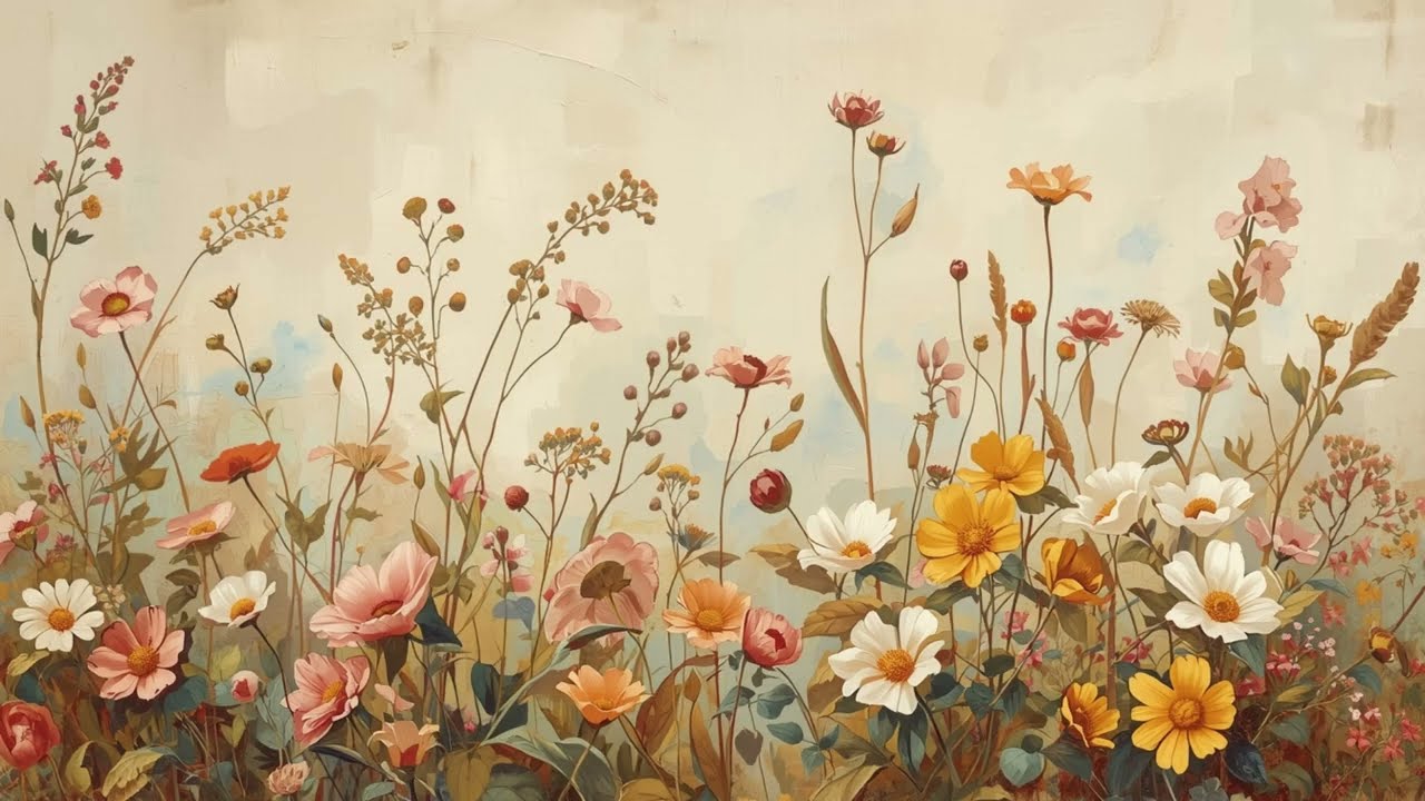 Vintage Wildflower Floral Free Tv Art Wallpaper Screensaver Home Decor Oil Painting Digital ART HQ