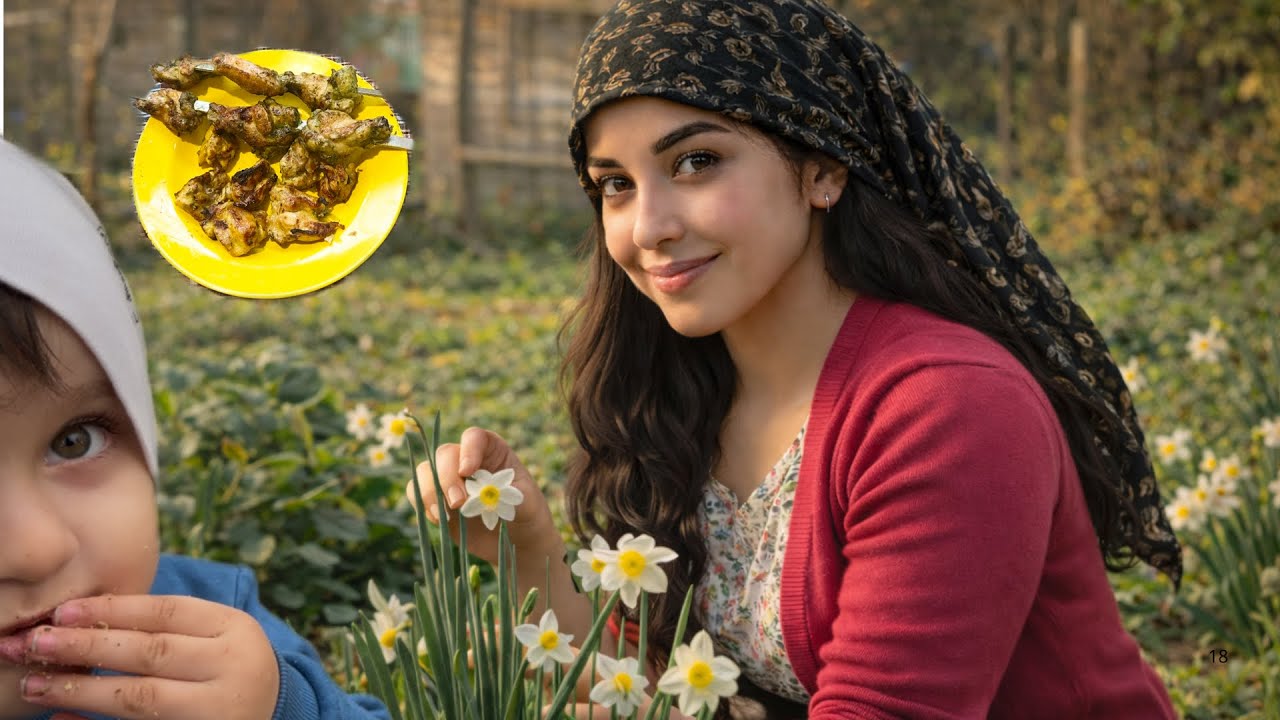 Relaxing Village Life Cooking | Juicy Chicken Kebab Over Wood Fire