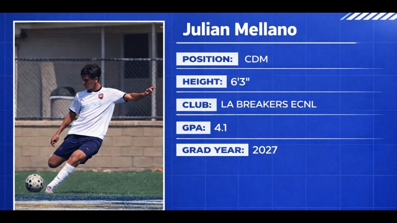 Julian Mellano LA Breakers ECNL Fall 2025 Highlight Reel