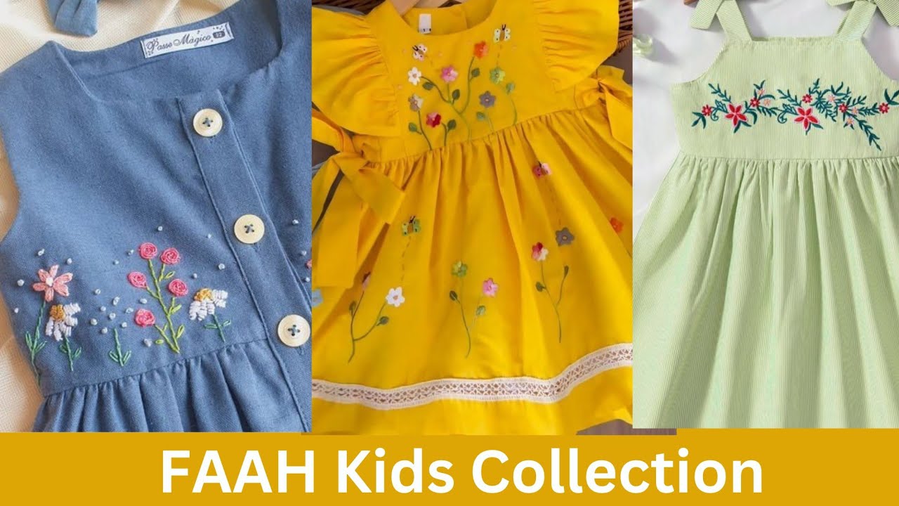 Frocks Designs, 50+ frocks Designs with Embroidery, Plain Embroidered Dresses for baby girl.