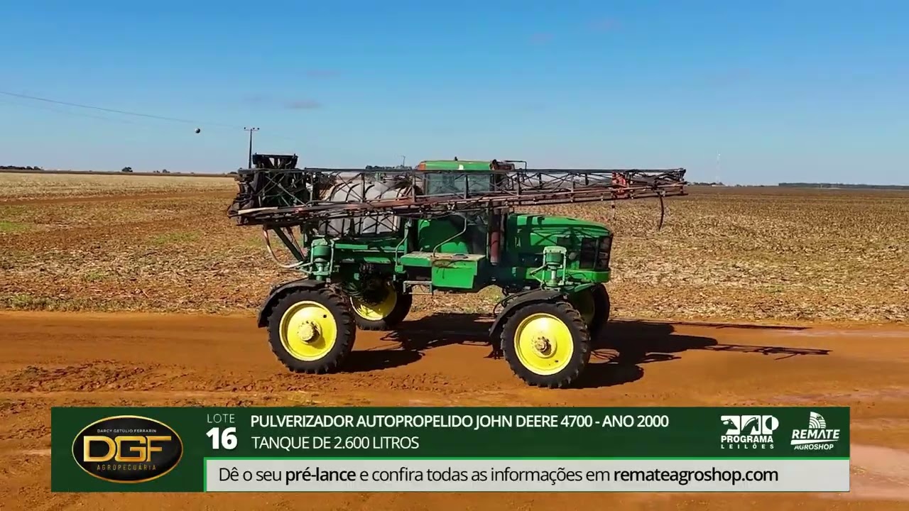 Lote 16 - Pulverizador Autopropelido John Deere 4700 | Ano 2000