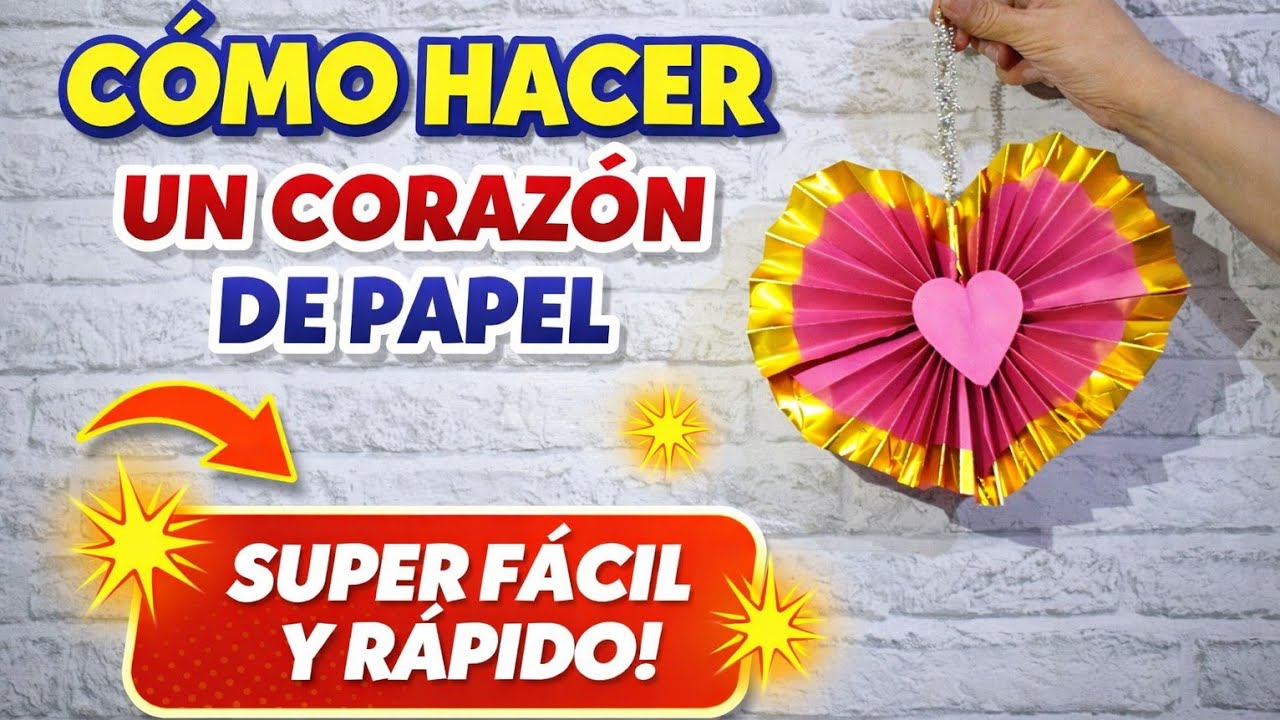 Cómo hacer un CORAZÓN de PAPEL 3D para San Valentín ❤️ Técnica de Acordeón (Fácil y Elegante)
