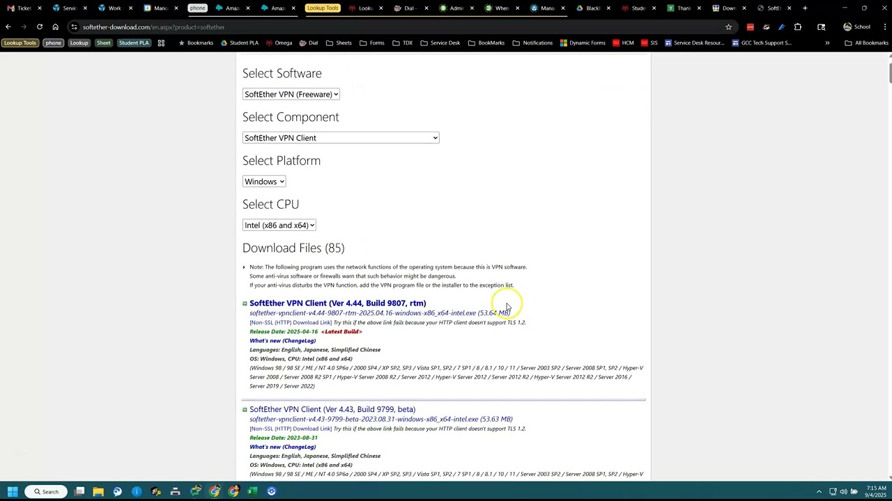 SoftEther Client Download