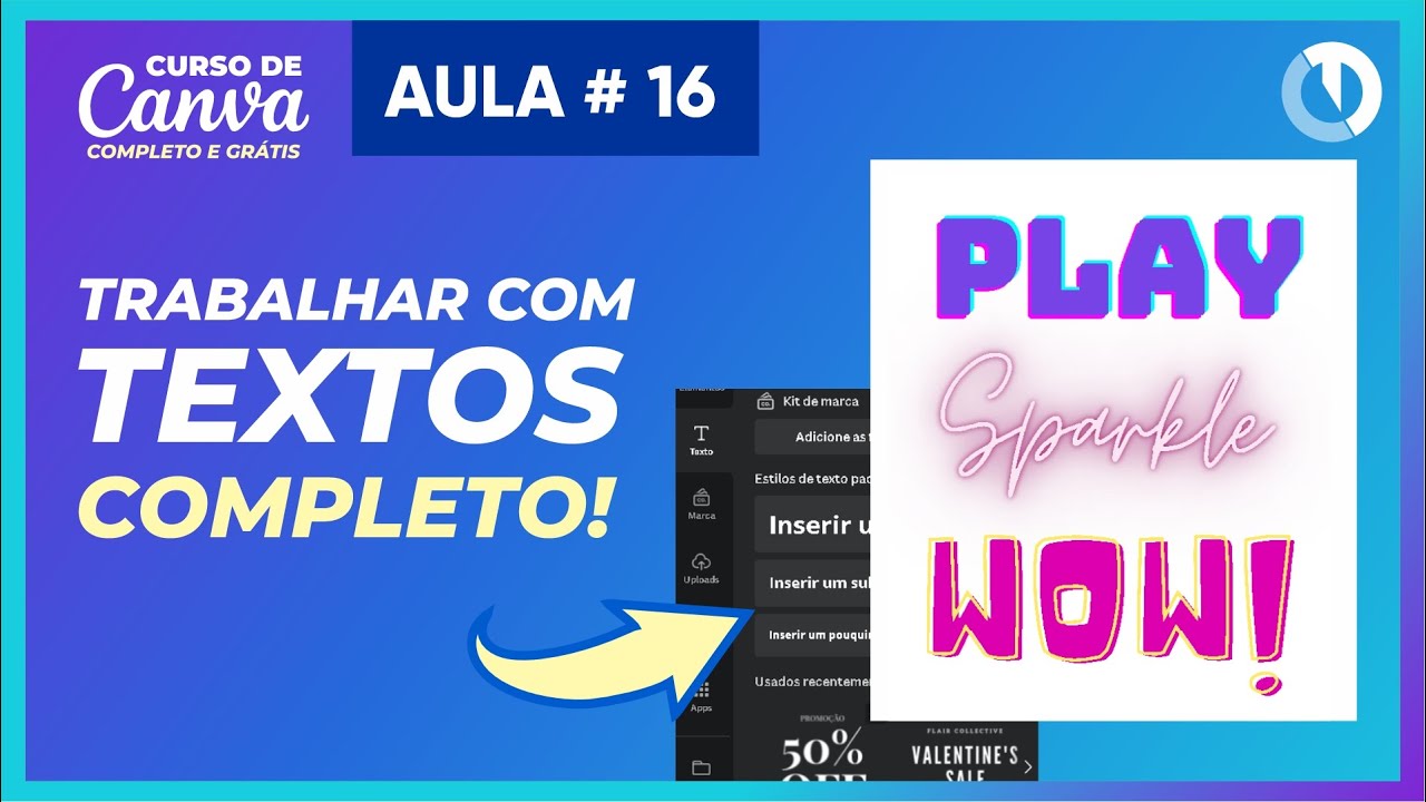 Como usar textos no Canva (Curso Grátis de Canva)