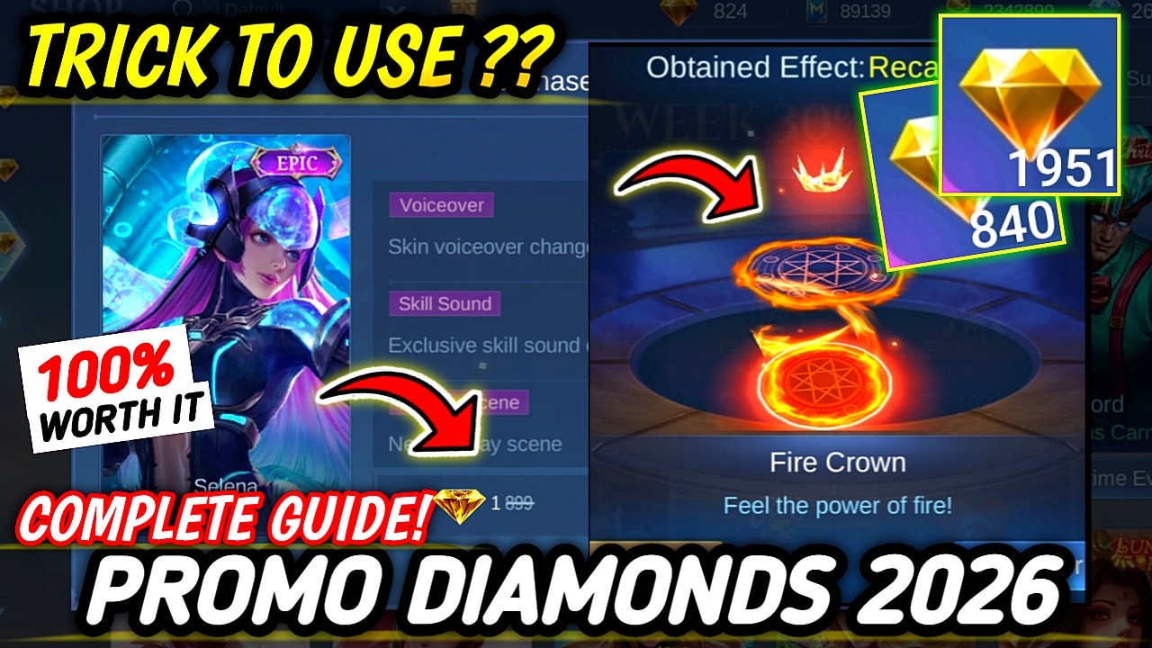 CLAIM EXTRA 1951 PROMO DIAMONDS !! BUY EPIC SKIN OR RECALL EFFECT FOR ONLY 1 💎 (2026)! - MLBB