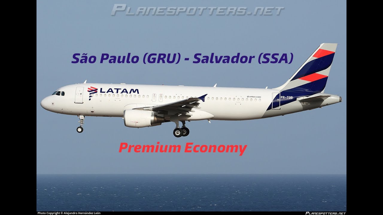 São Paulo (GRU) - Salvador (SSA) - LATAM Airbus A320 Premium Economy [English Subtitles available]