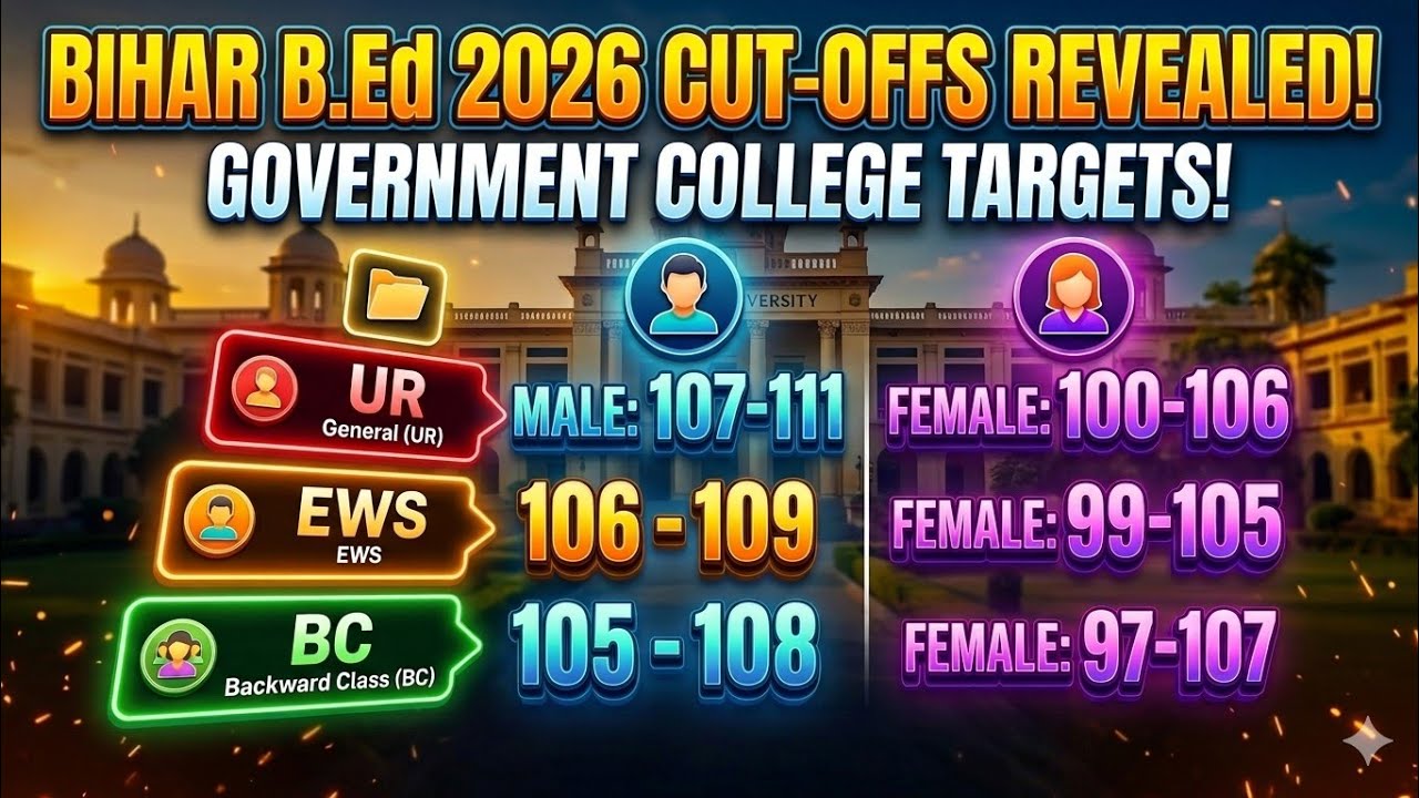 Bihar Bed Government College Cut-Off 2026 | Bihar B.Ed Government cut off 2026| Bihar B.ed