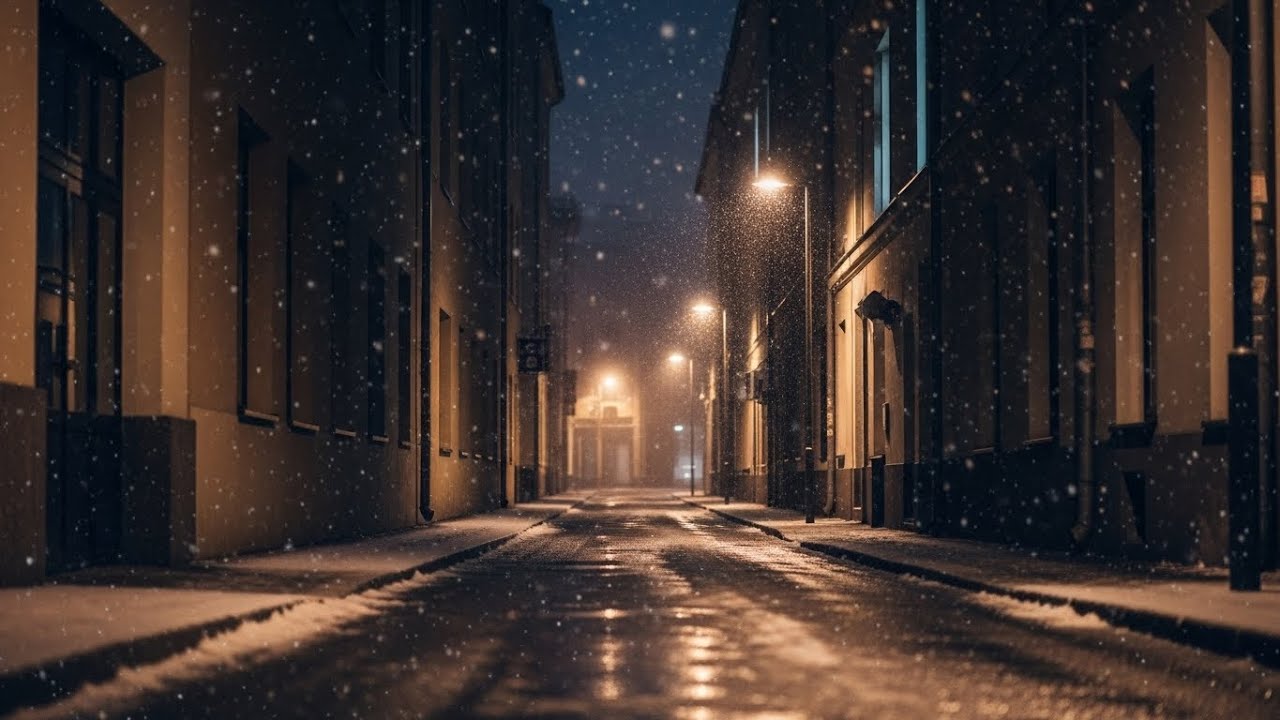 Quiet Winter Alleyway ❄️ Gentle Snow Ambience | 90 Minutes for Study & Relax