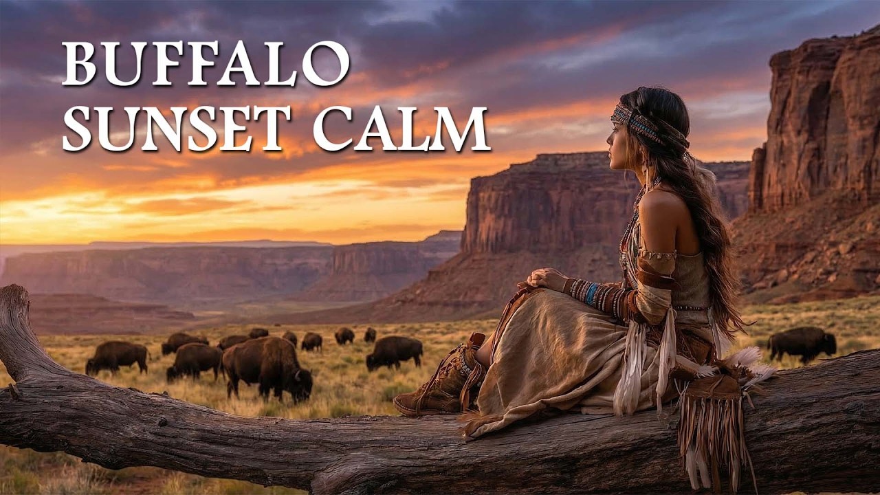 Buffalo Sunset Calm | Ancestral Sunset with Native Flute Music for Inner Peace