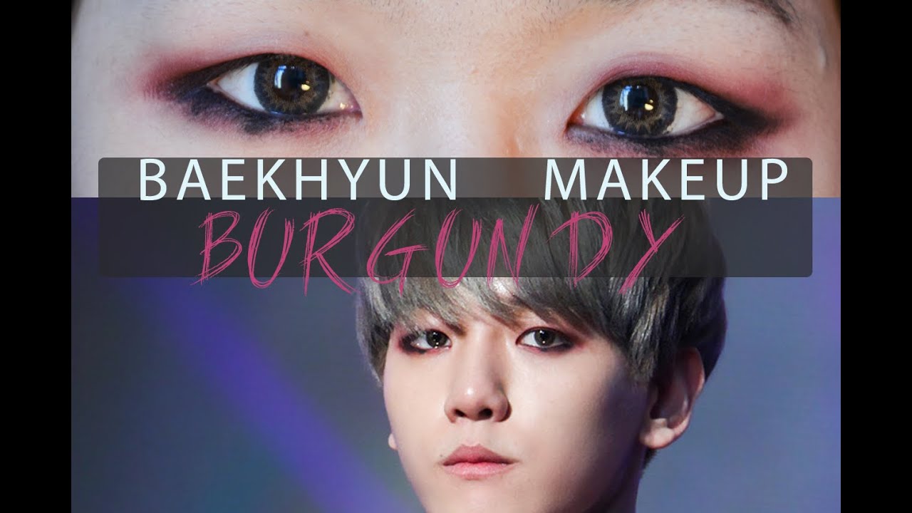 EXO Baekhyun SMA 2014 Burgundy Makeup Tutorial || 엑소 백현 버건디 메이크업