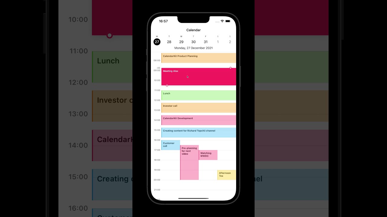 CalendarKit - iOS Calendar UI library in Swift