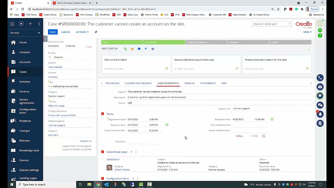 Creatio Service demo
