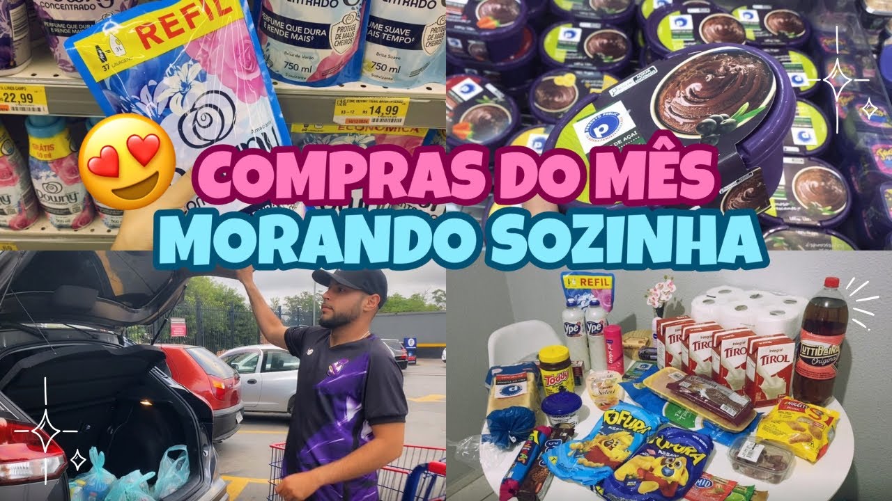 COMPRAS DO MÊS MORANDO SOZINHA | Mostrando tudo pra vocês 🏠🛒🌟💕✨