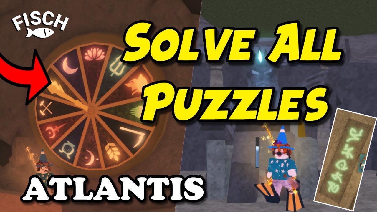 How To Solve ALL 4 PUZZLES in Atlantis Grand Reef Kraken in Roblox Fisch Scoria Reach VALENTIDES