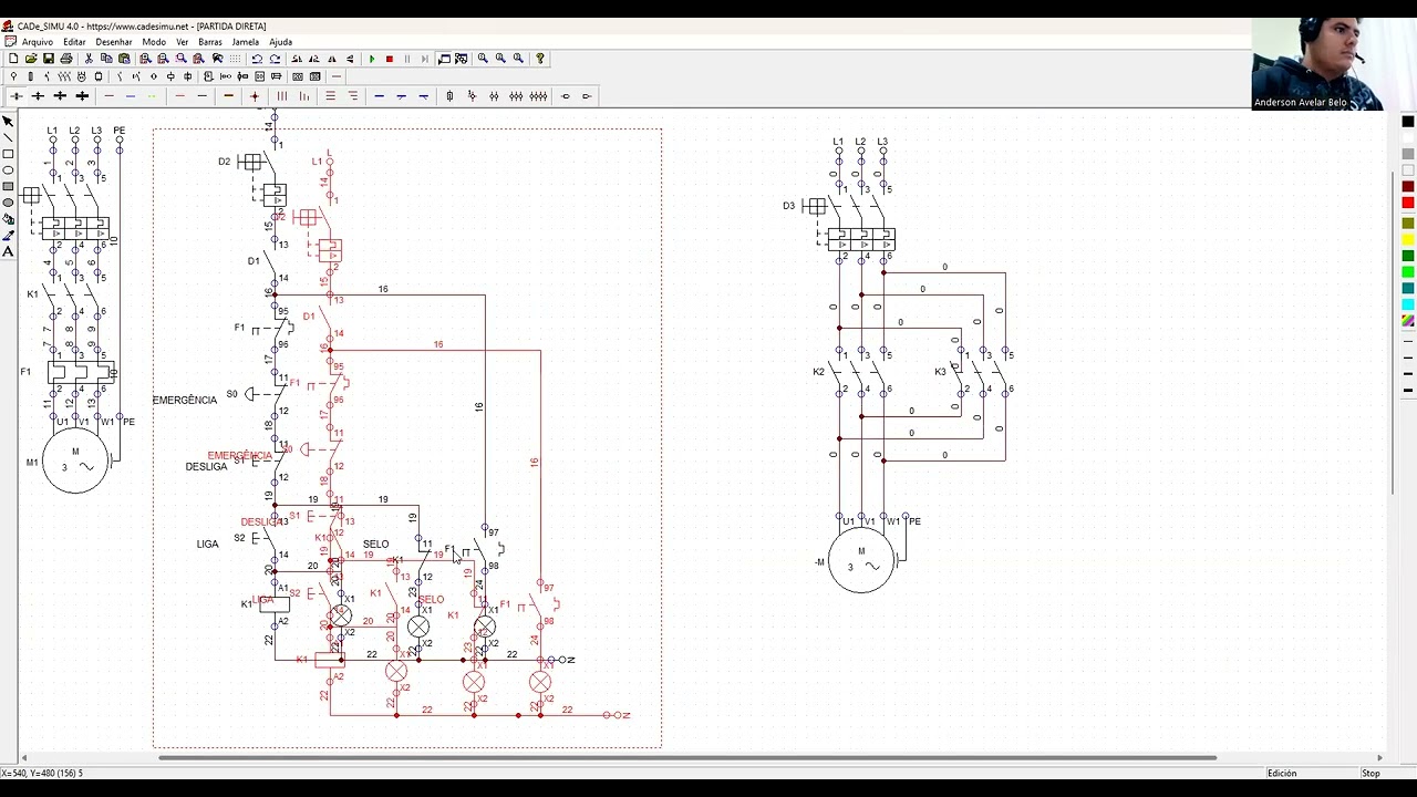 Partida Direta com Reversão no CADe SIMU | Passo a Passo Completo