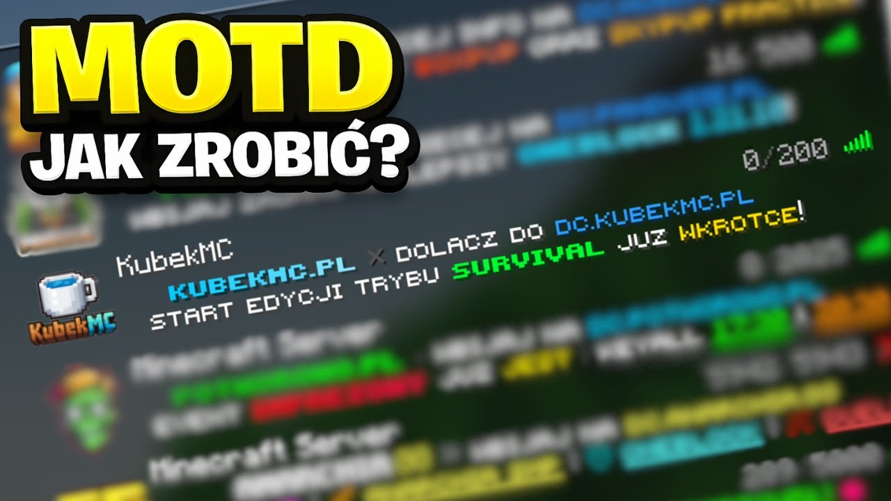 JAK ZROBIĆ MOTD? (plugin MiniMOTD)